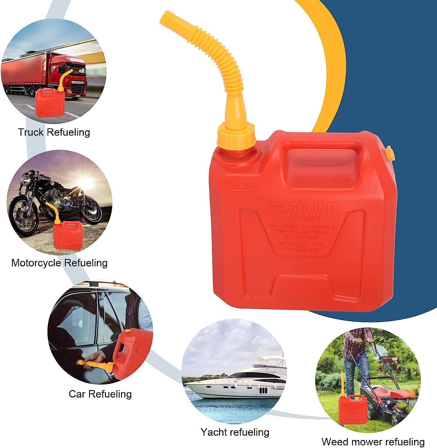 5X Replacement Gas Can Spout Nozzle Vent Kit For Plastic Gas Cans Old Style Caps