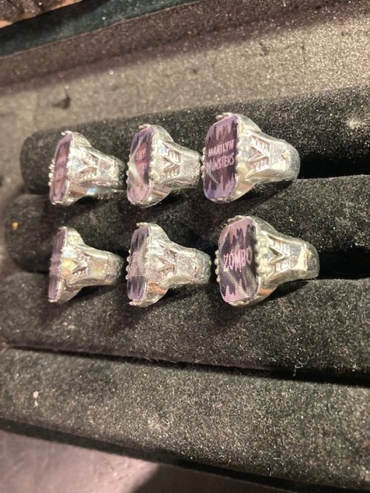 The Munsters Vending Style Flicker Flasher Repro Ring Set , Lavender 6 Rings