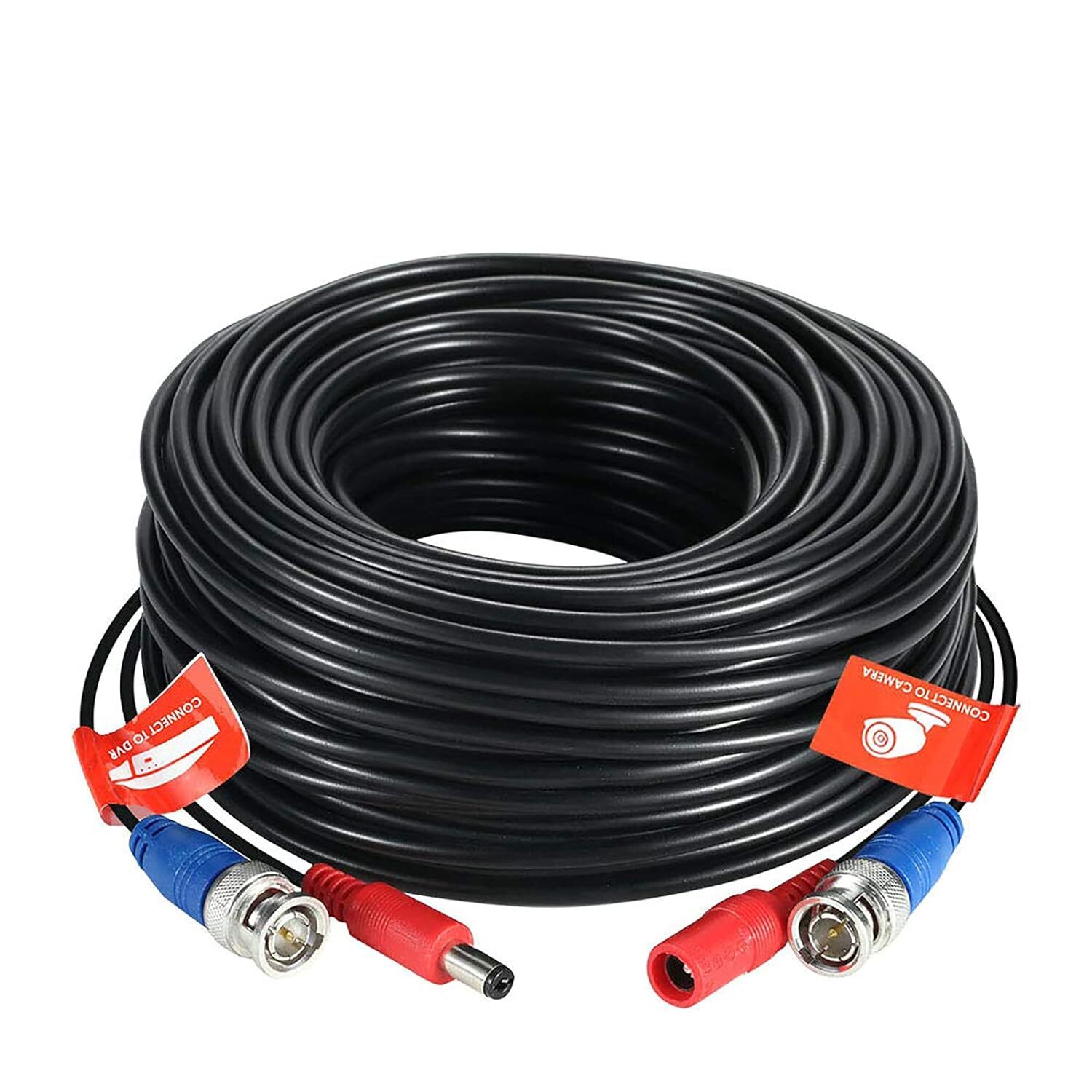 Hiseeu 100ft All-in-One BNC Video Power Cable for Surveillance Camera DVR System
