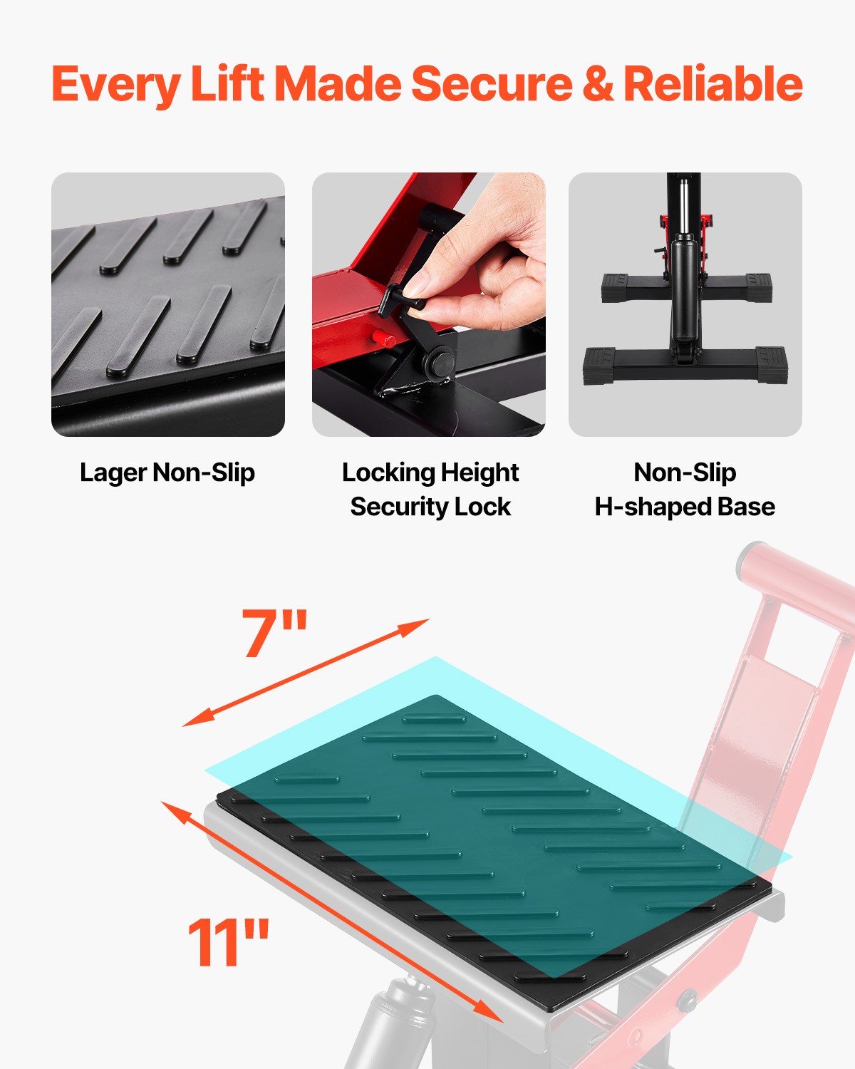 VEVOR Dirt Bike Lift Stand Adjustable Hydraulic Lift Jack for Motorcycle Hoist