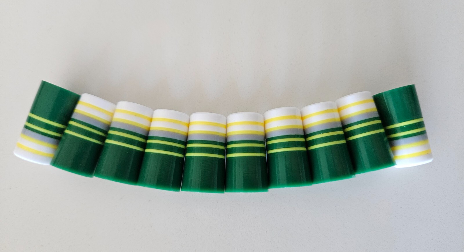 (10) Custom Golf Iron Ferrules Citrus Slate Green Yellow Striped - Pick Diameter