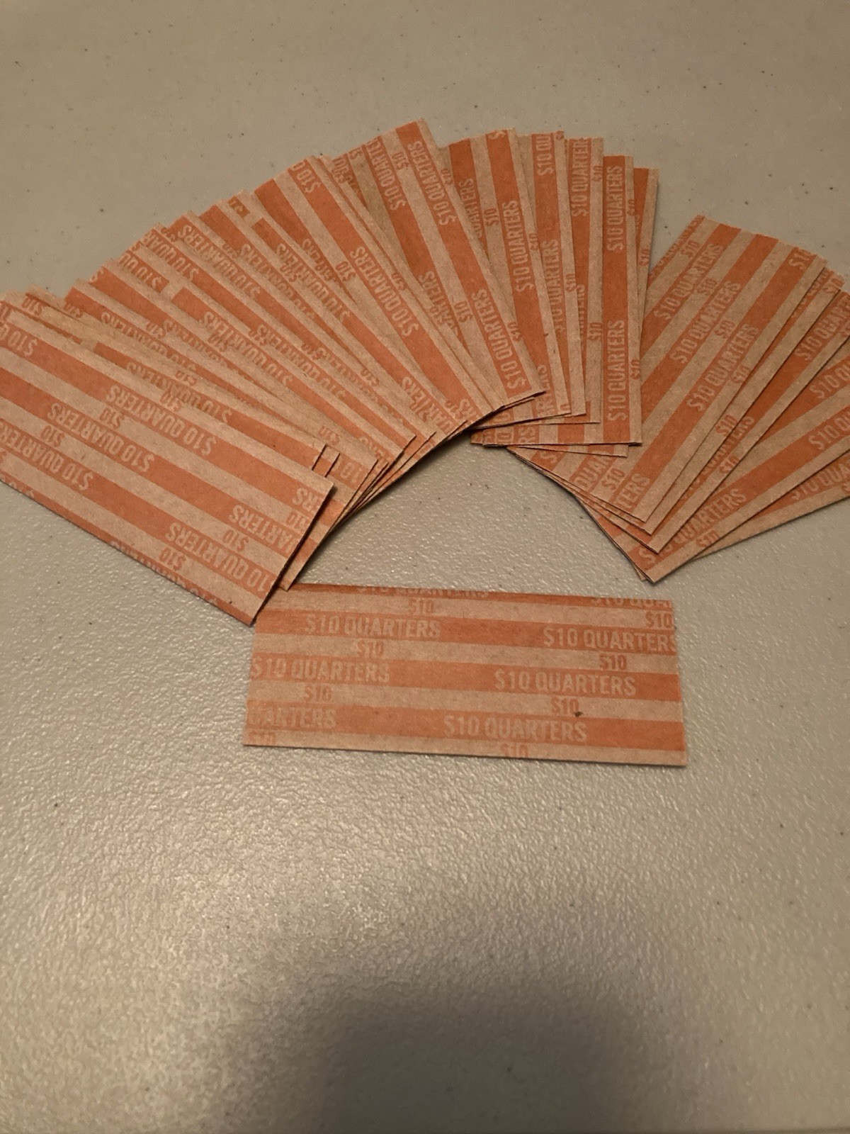 25 US Quarter Coin Wrappers Flat Roll