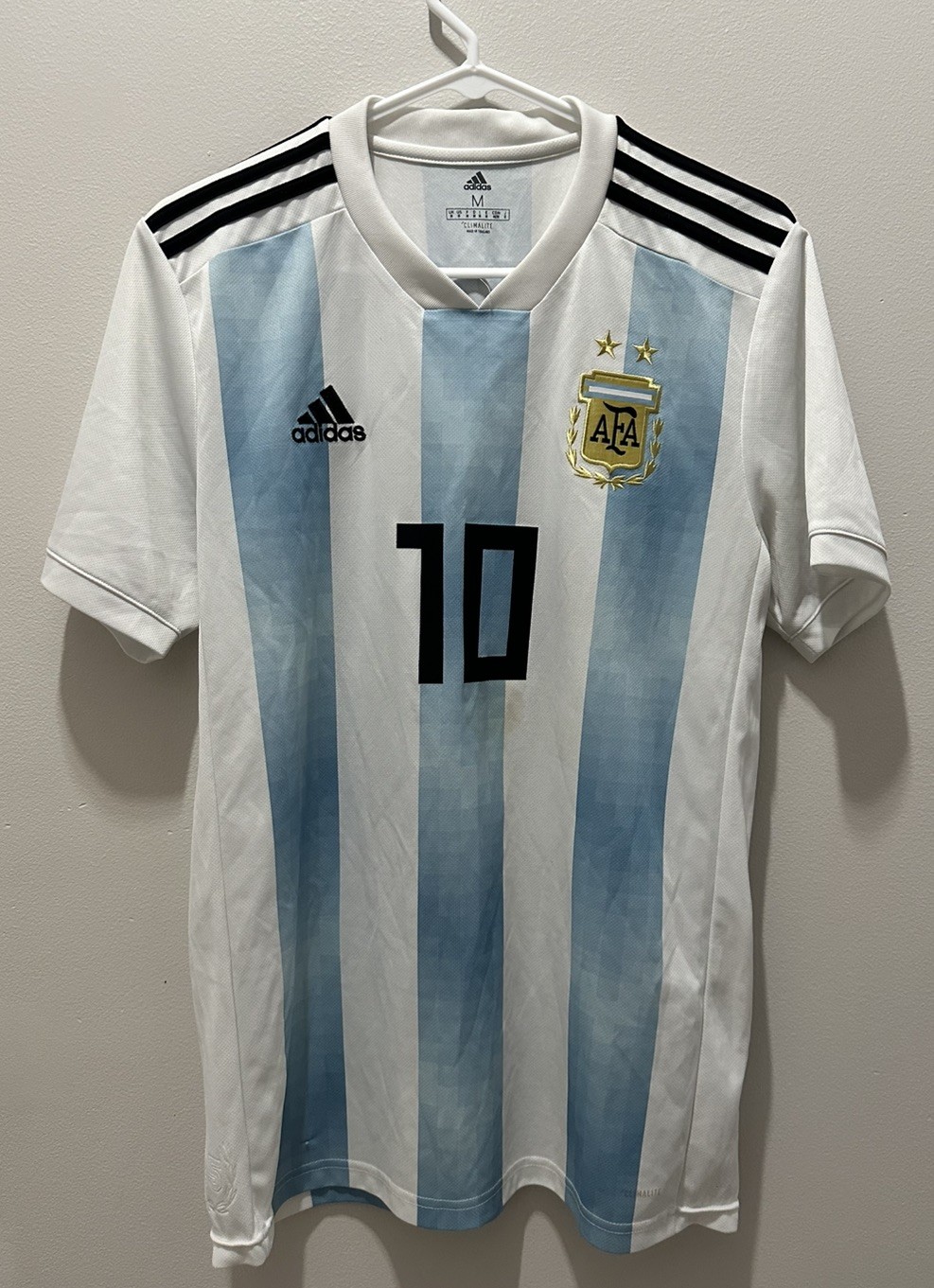 Messi Argentina 2018 - 2019 Home Soccer Jersey Football Shirt Men Size M BQ9324