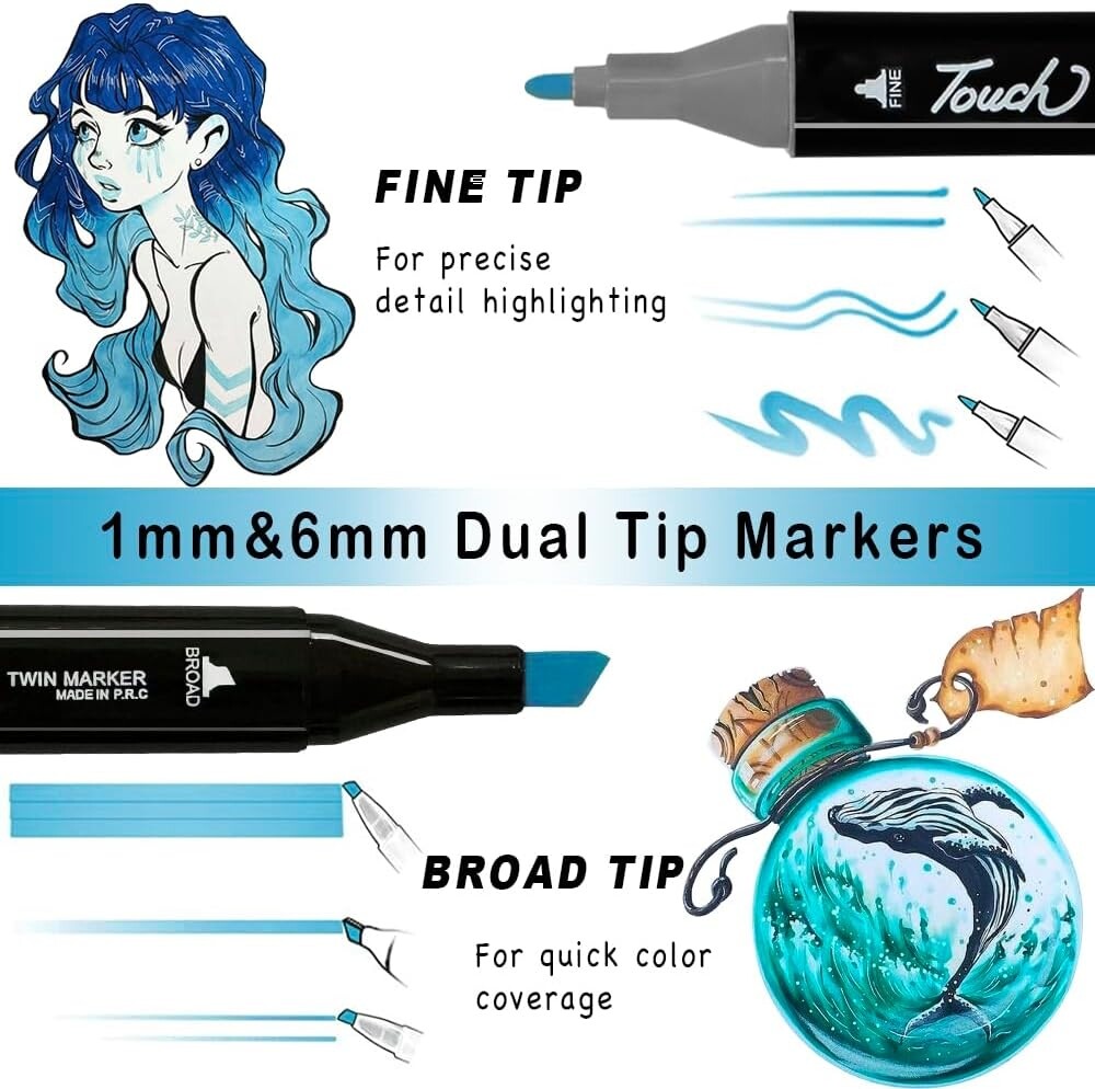 80 Colors Alcohol Based Markers Dual Tip Drawing Markers Set for Drawing