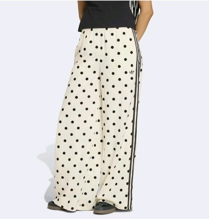 Adidas SATIN POLKA DOTS WIDE LEG PANTS XL New Nwt
