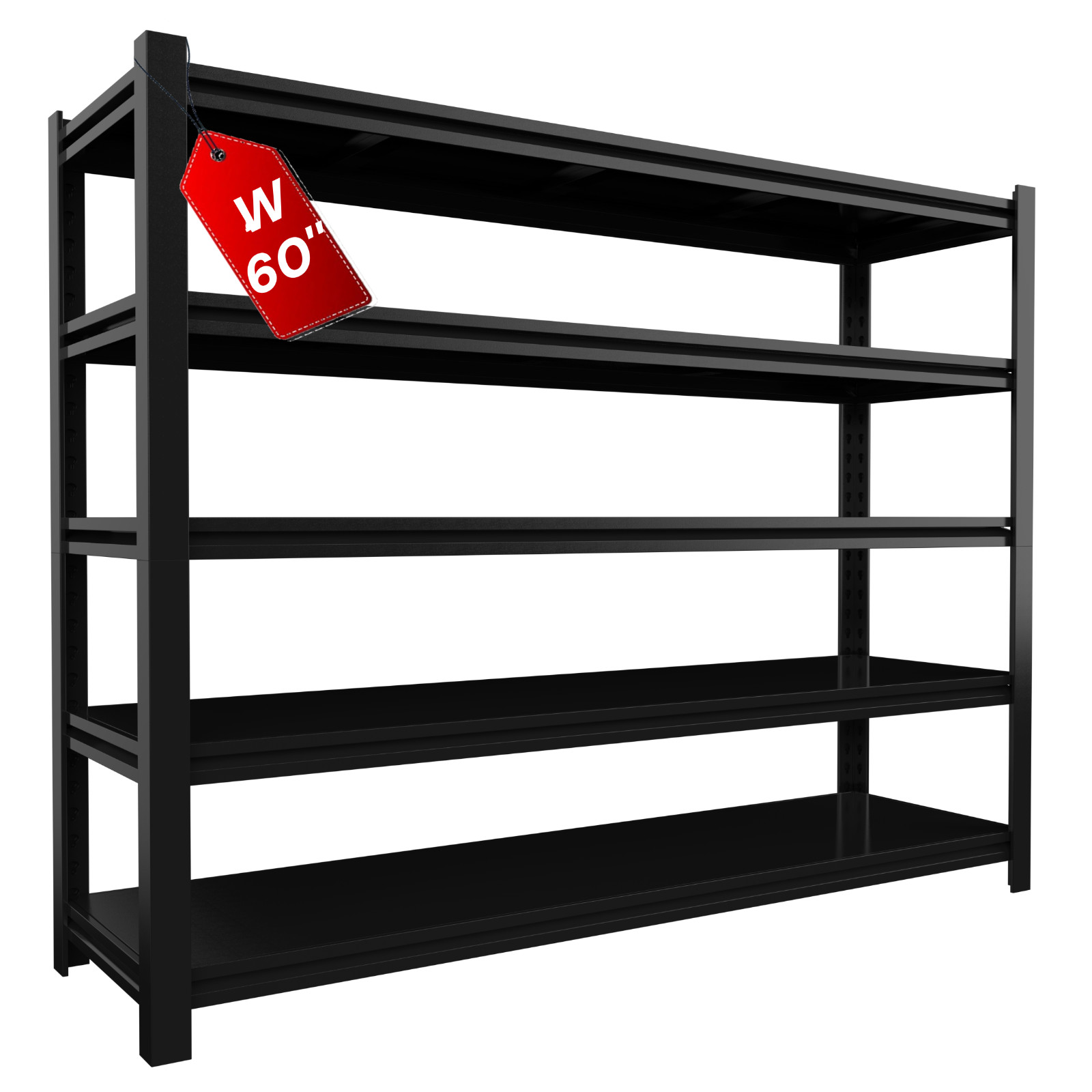 5 Shelf Heavy Duty Garage Shelving Metal Storage Shelves 60"W X 72"H X 24" D New