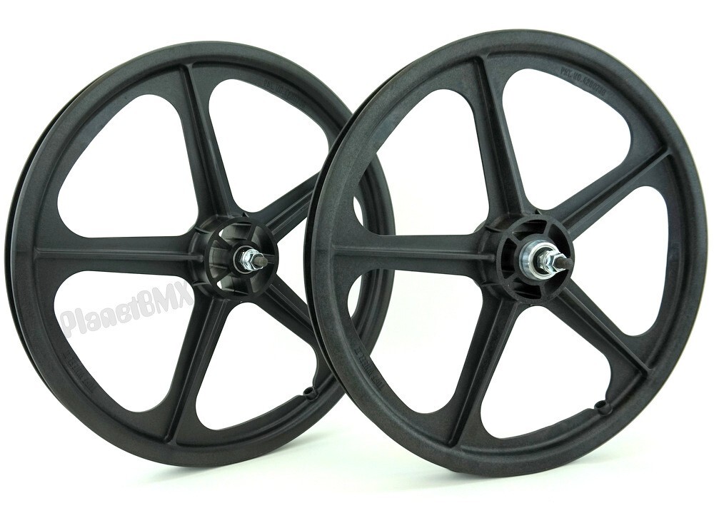 Skyway BMX 20" Tuff Wheels BLACK retro NEW wheelset sealed bearings 3/8 axles *
