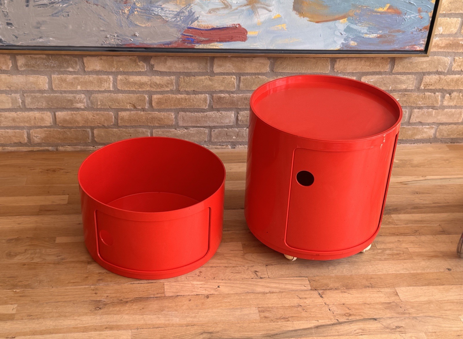 1970 Kartell Componibili Space Age Plastic Storage Unit Side Table Vtg Italy Mcm