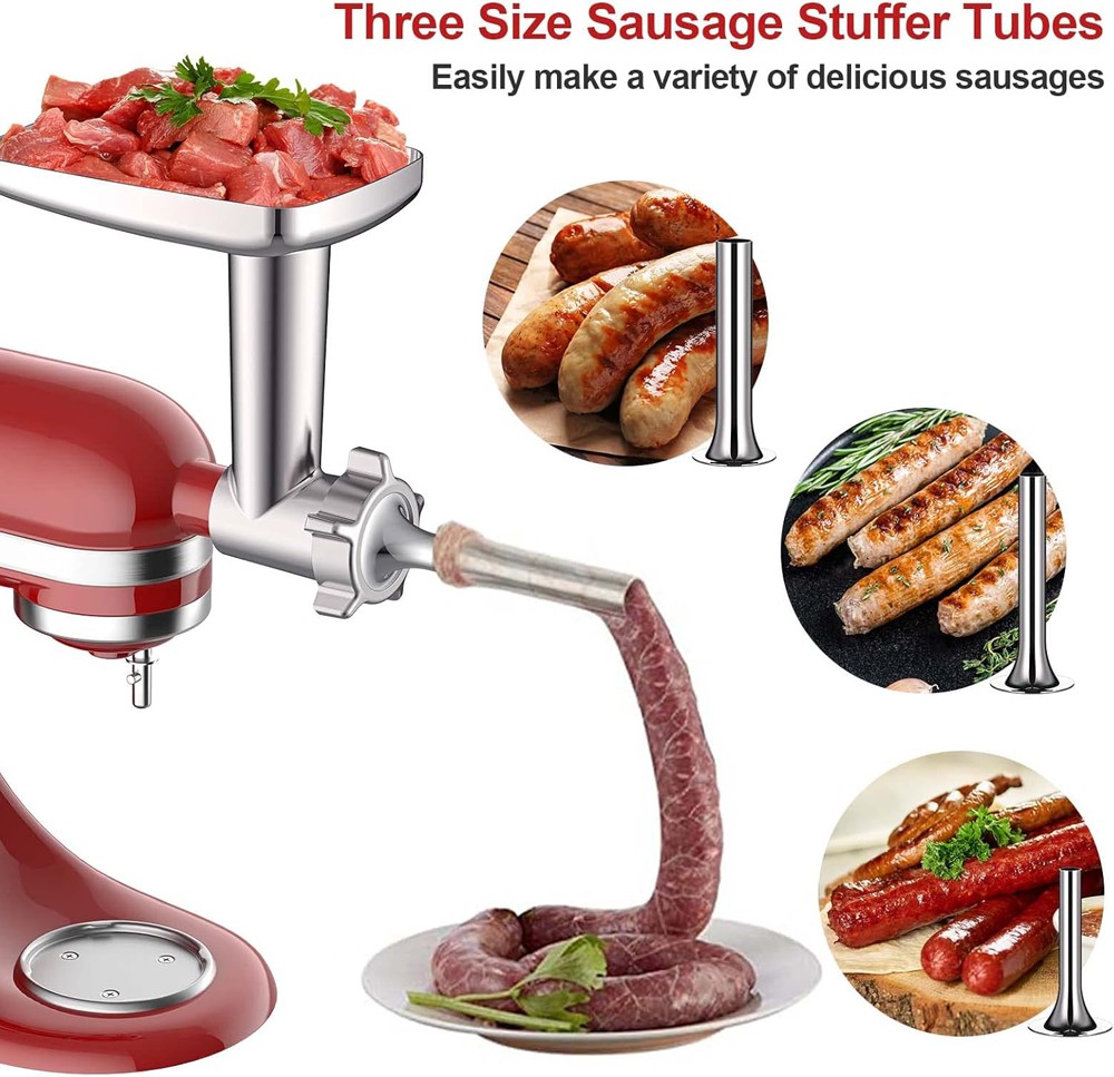 Kitchen Food Meat Grinder Sausage Stuffer Attachment For Kitchen-Aid Stand Mixer