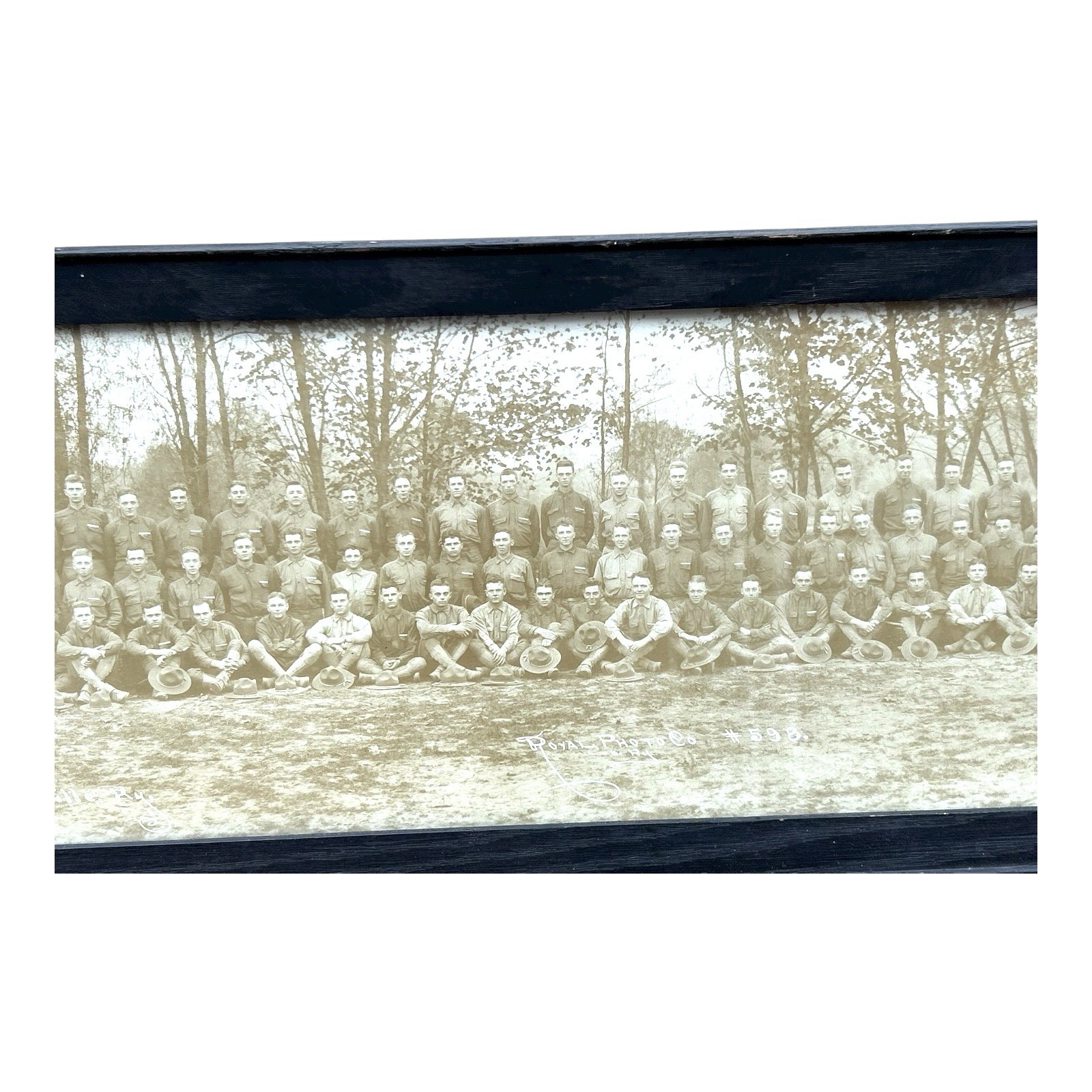 Antique WWI Panoramic Photo Camp Zachary Taylor Louisville KY - Framed Yard Long