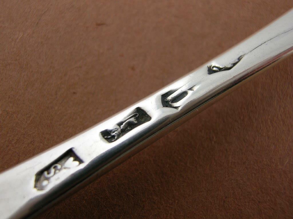 Early George II Silver 7 3/8" Spoon SAMUEL HUTTON London c1737 lion crest