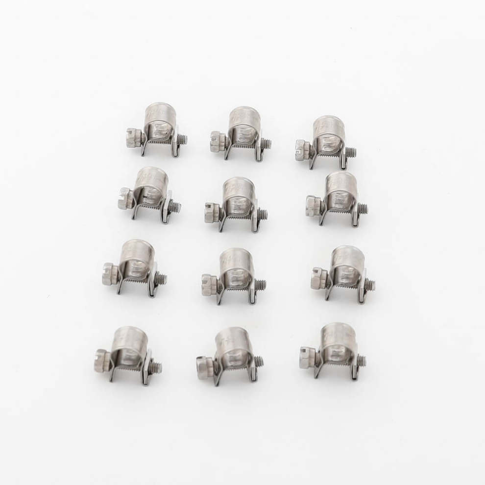 12pcs 7-9mm 1/4"-3/8" Mini Hose Clamps for Fuel Line Pipe  304 Stainless Steel
