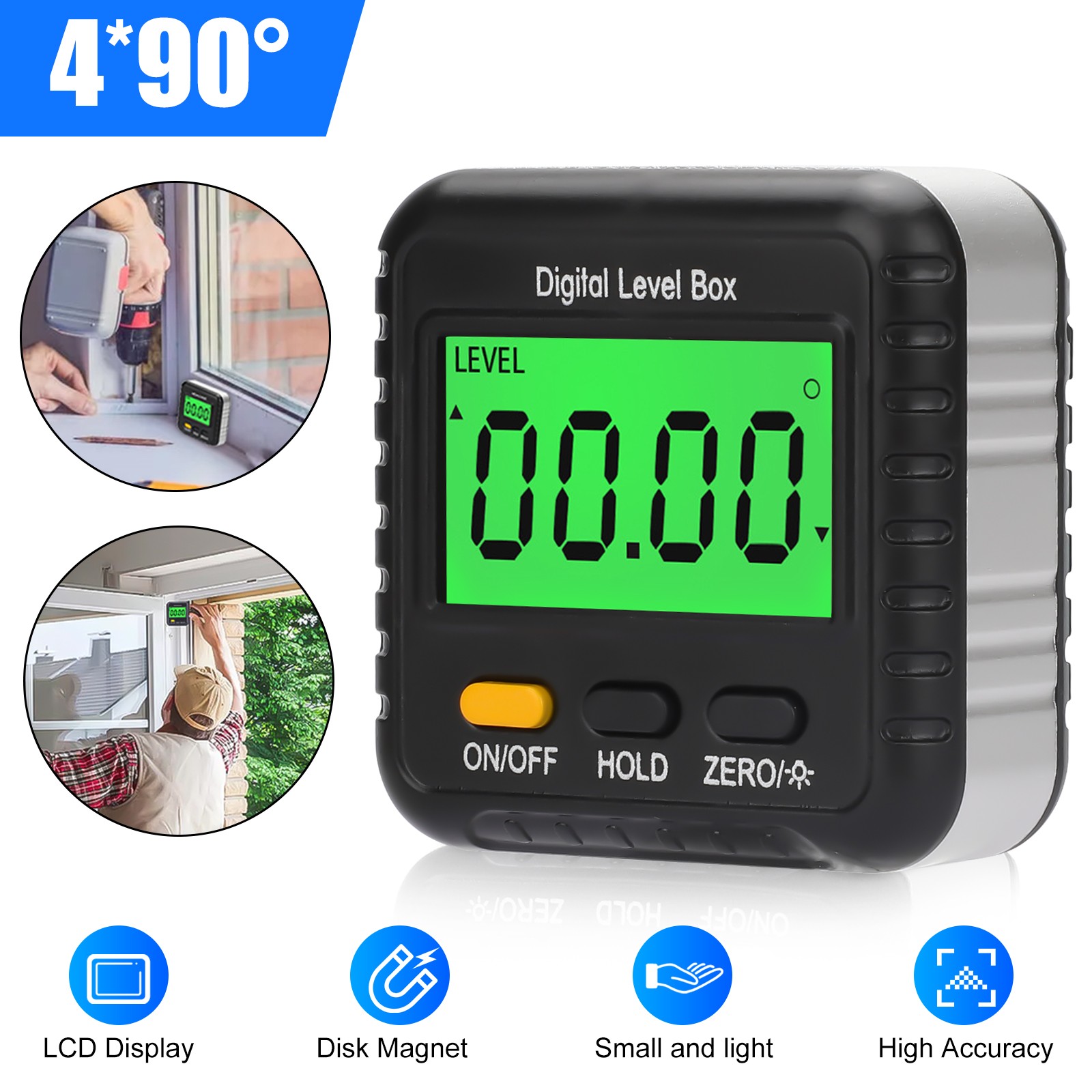 LCD Magnetic Digital Level Box Gauge Angle Meter Finder Protractor Inclinometer
