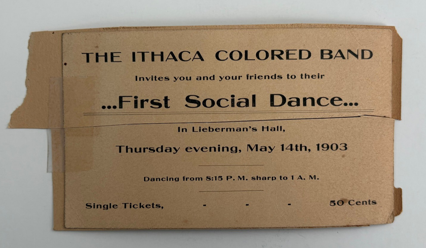 1903 Ithaca New York Colored Band First Social Dance Invitation Black Americana
