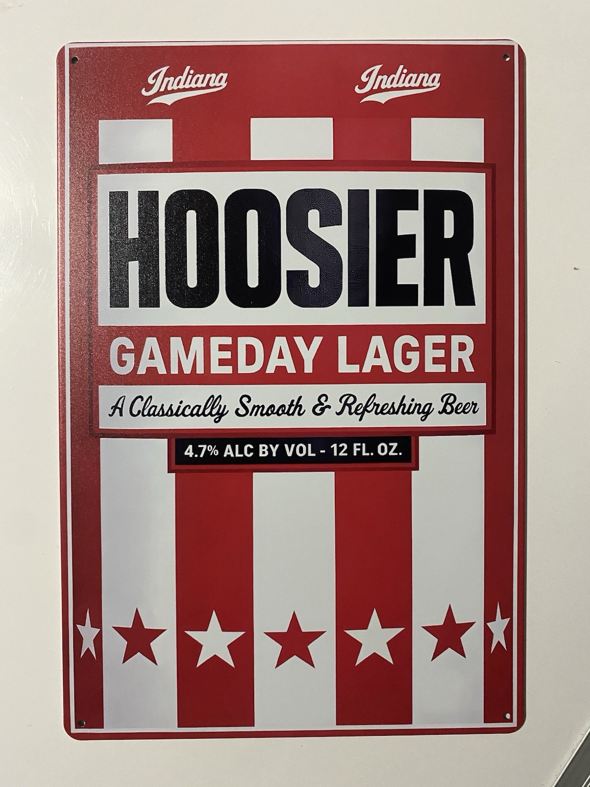 Upland Beer Indiana Hoosiers Sign Gameday Lager Craft READ DESCRIPTION READ