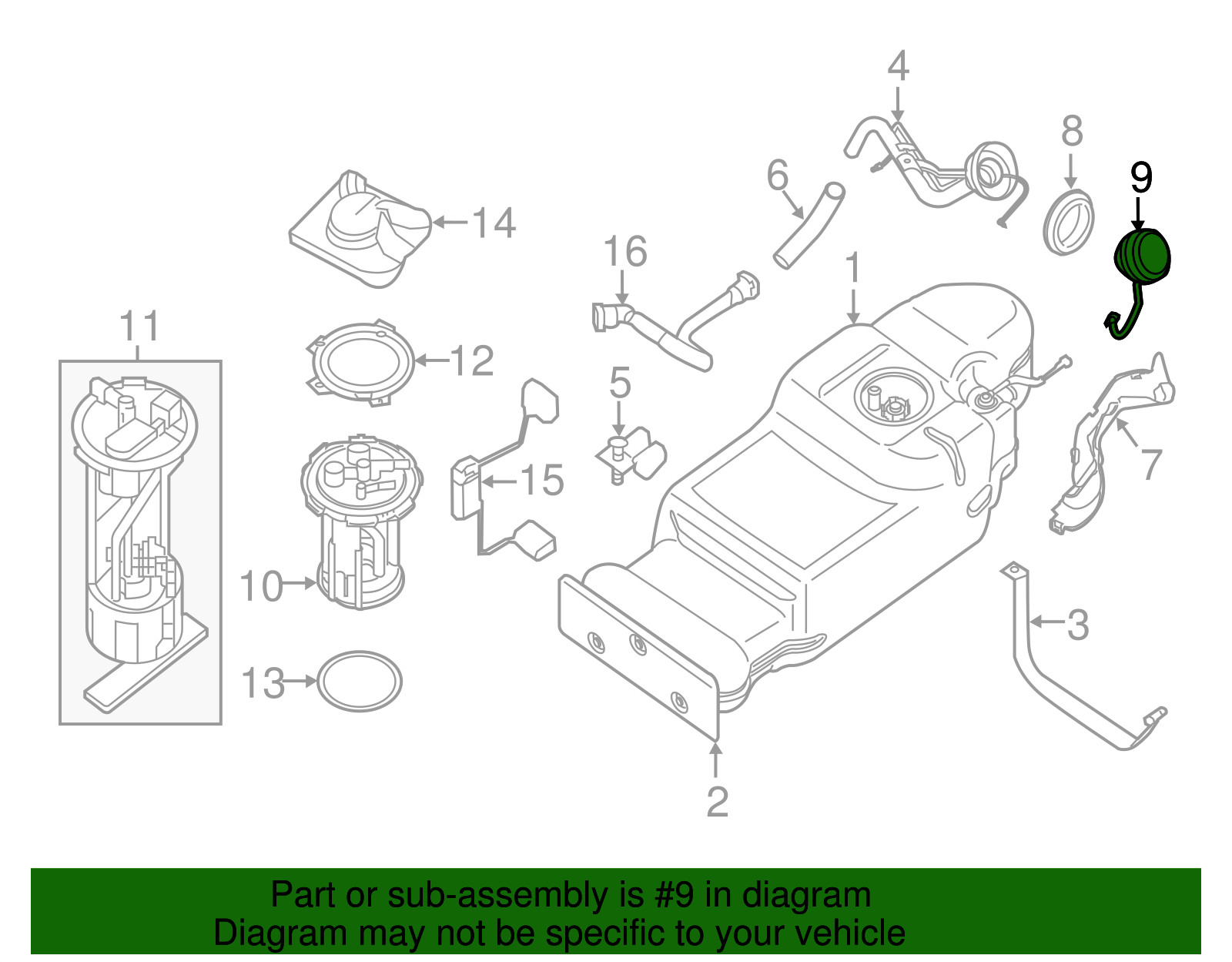 Genuine OEM Nissan Fuel Gas Cap 17251-9BD0F