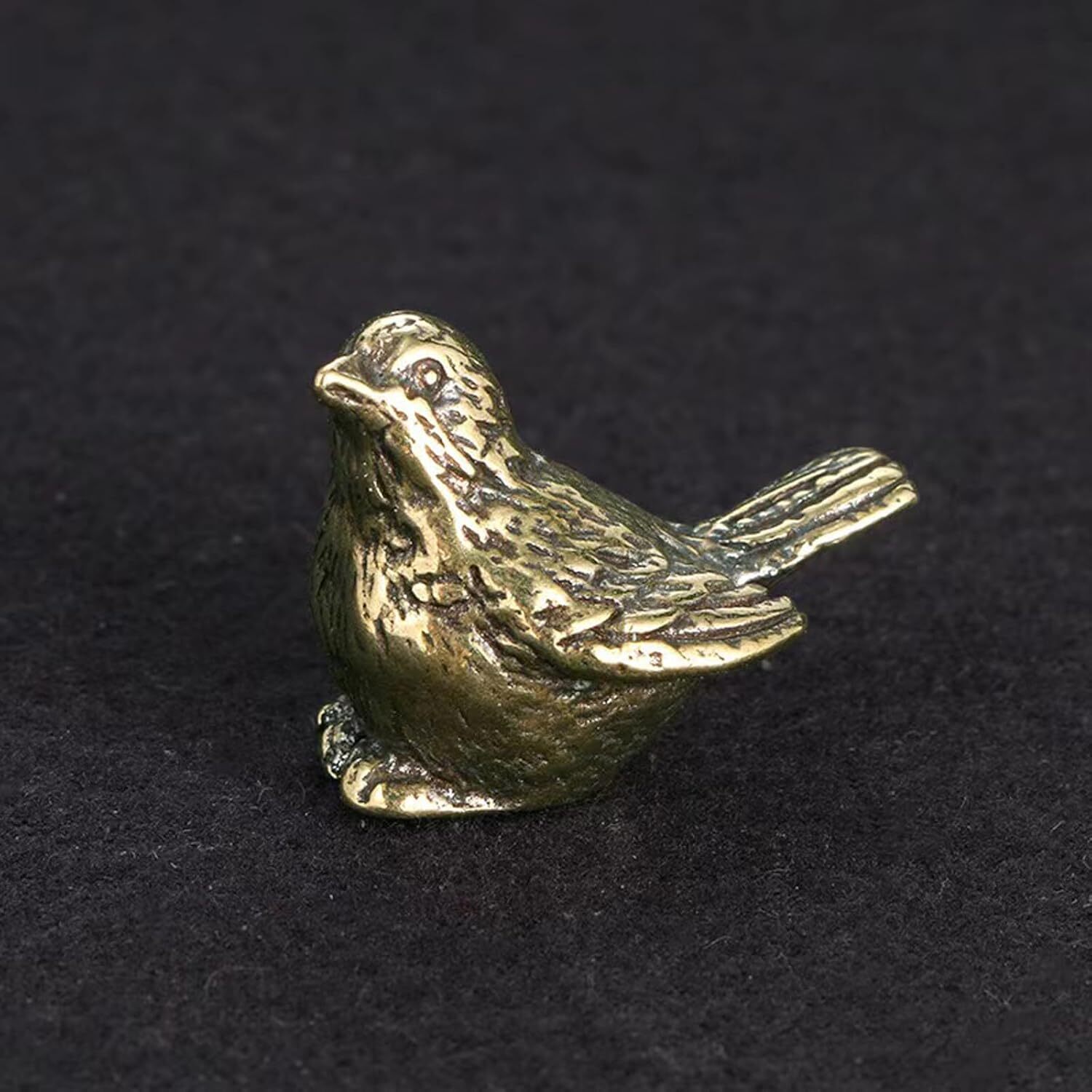 2pcs Small Vintage Brass Bird Figurine Tabletop Brass Bird Animal Statue Decor