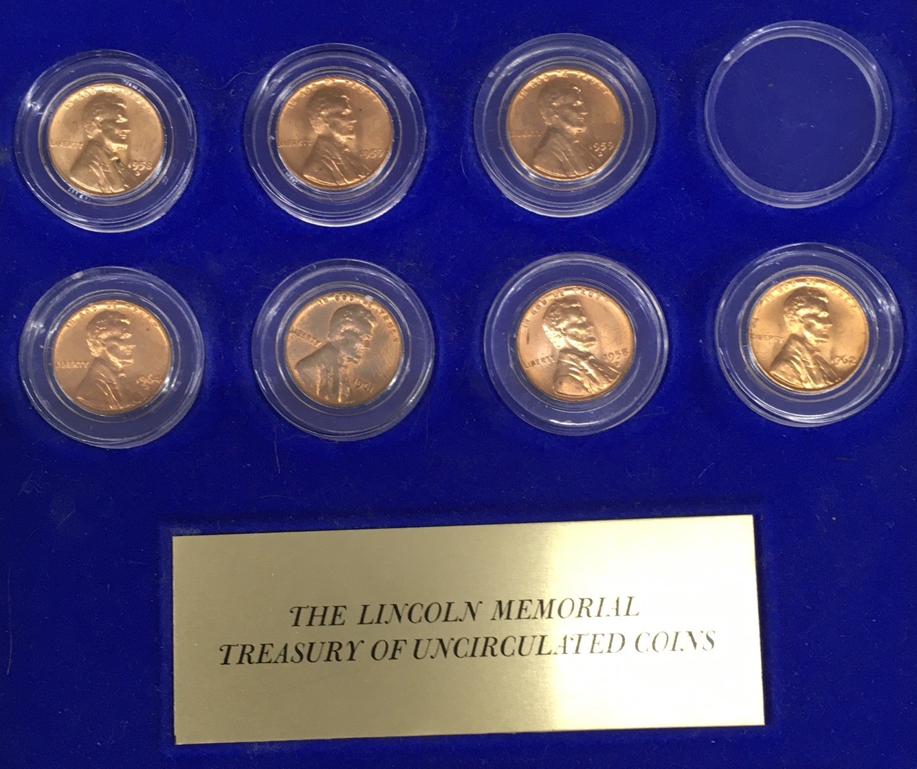 The Historical United States Coin Collection Wall Display Case W/77 Coins