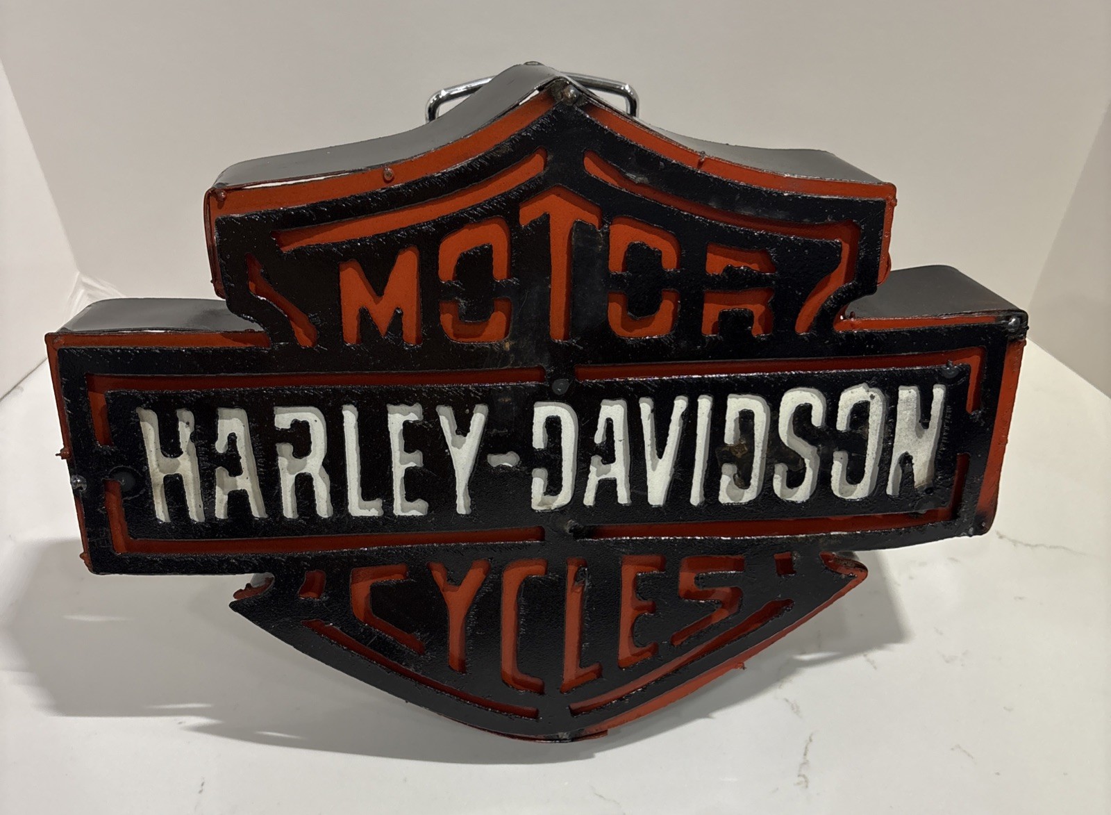 Vintage Rustic Harley Davidson Motorcycles 3D Metal Sign Harley Logo - Barn Find