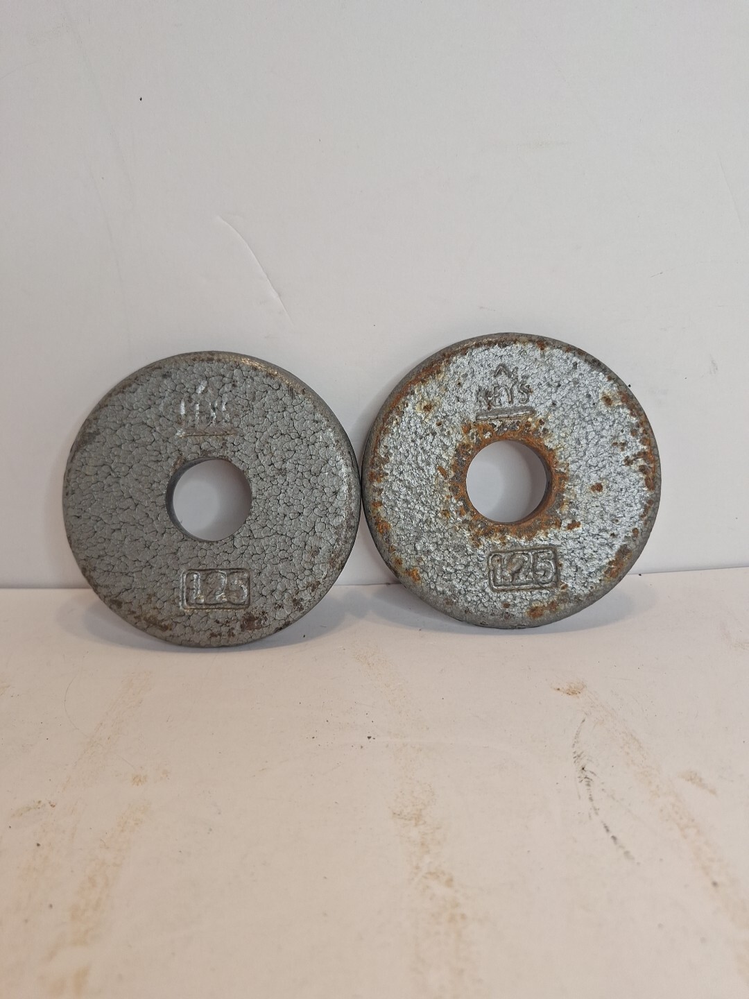 Standard Size Barbell Weights -  Pair 1.25 Lb Plates home gym Pancake plates
