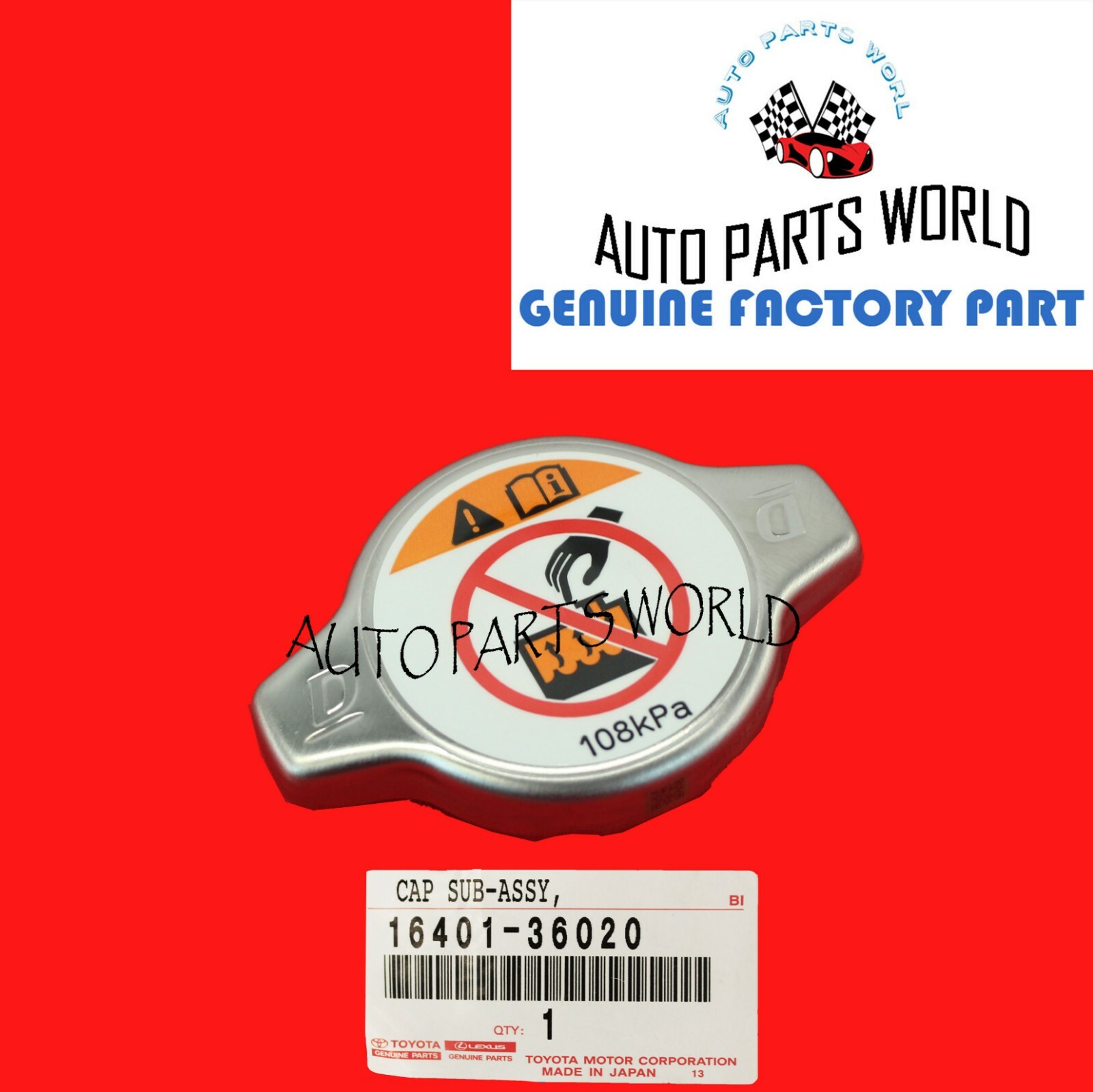 GENUINE TOYOTA AVALON HIGHLANDER 4RUNNER TUNDRA YARIS RADIATOR CAP 16401-36020