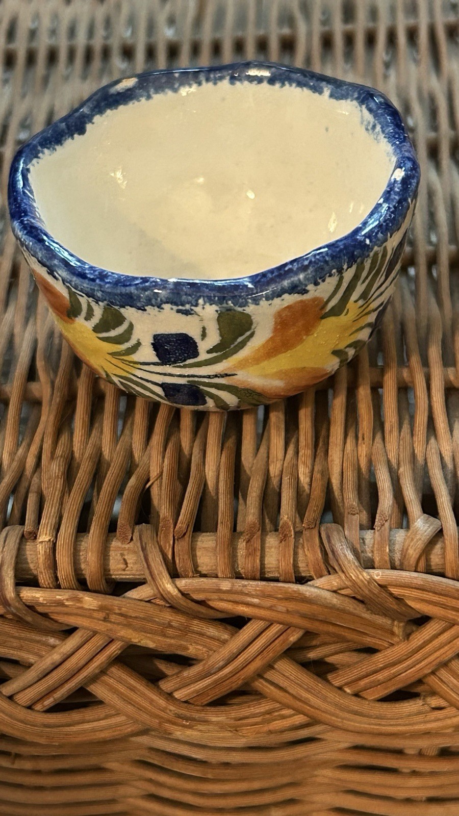 Henriot Quimper Pottery 2” Master Salt Signed