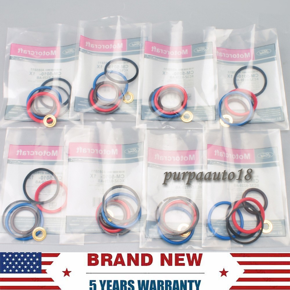 8 Pack OEM Injector O-Ring Kit For 7.3 Power Stroke Ford CM5010 XC3Z9229AB USA