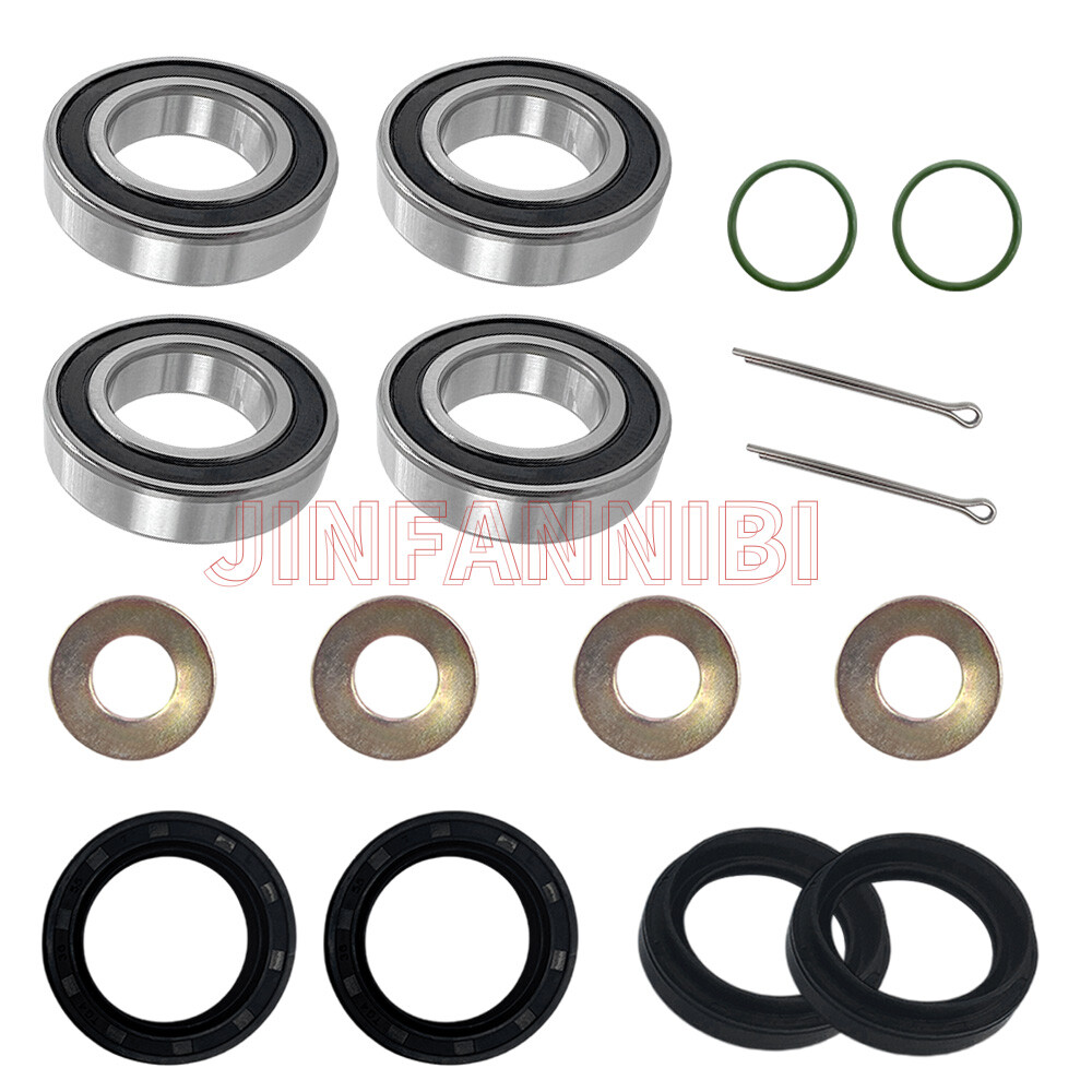 Front Wheel Bearings Seals Kit w/ Washers for Yamaha Kodiak 400 YFM400 1993-2006