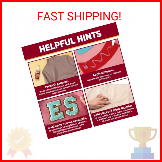 Aleene's Fabric Fusion Glue 4 oz, Permanent and Washable Adhesive, No-Sew Fabric