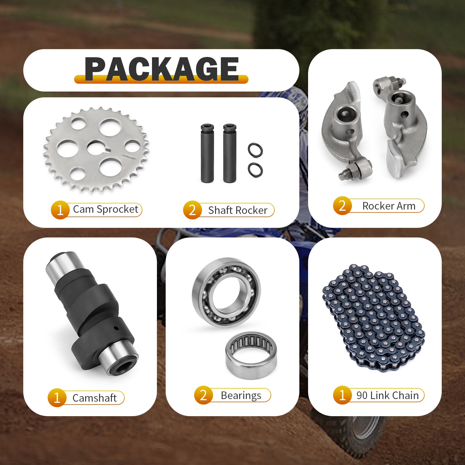 Camshaft & Cam Chain Gear Bearing Kit for Yamaha Warrior 350 YFM350X 1990-2004