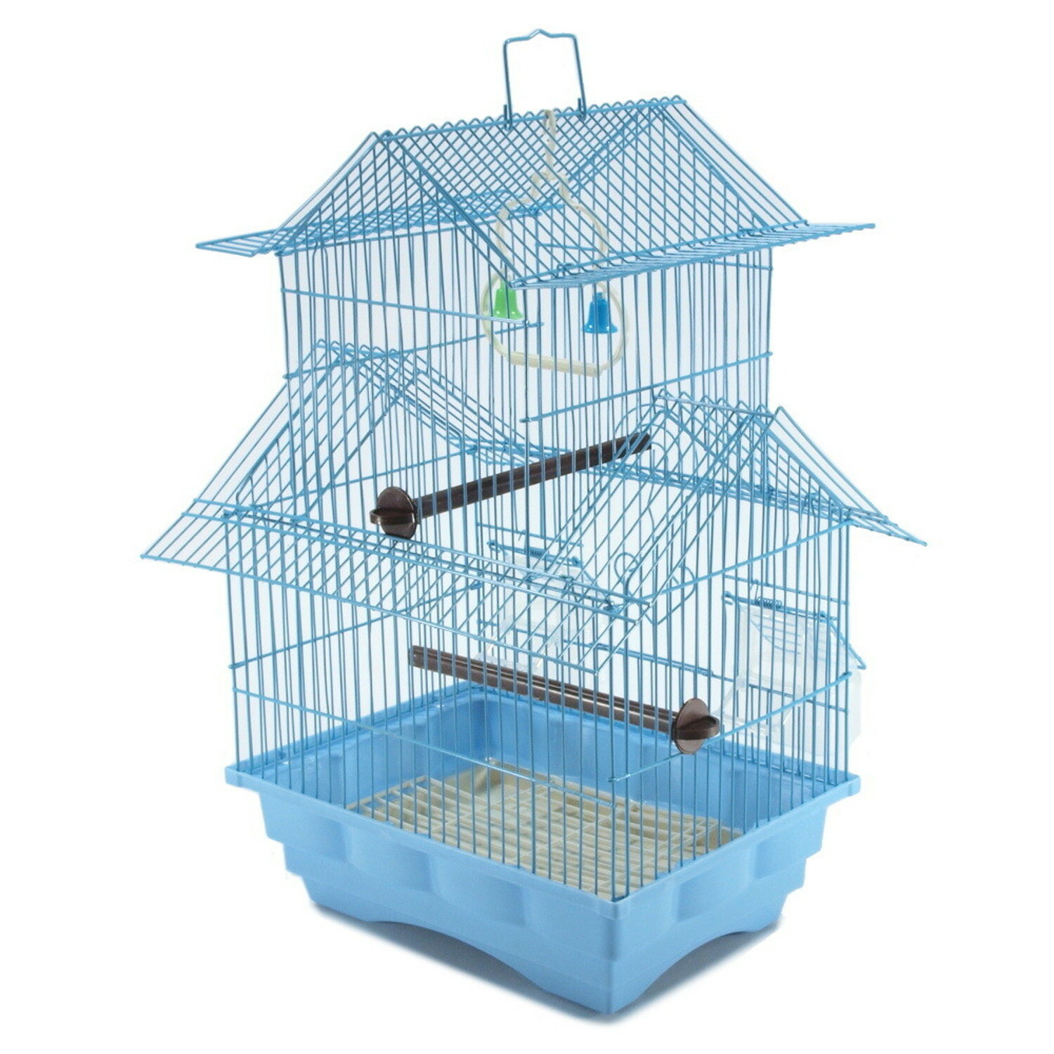 18" Small Parakeet Wire Bird Cage for Finches Canaries Hanging Travel Bird House