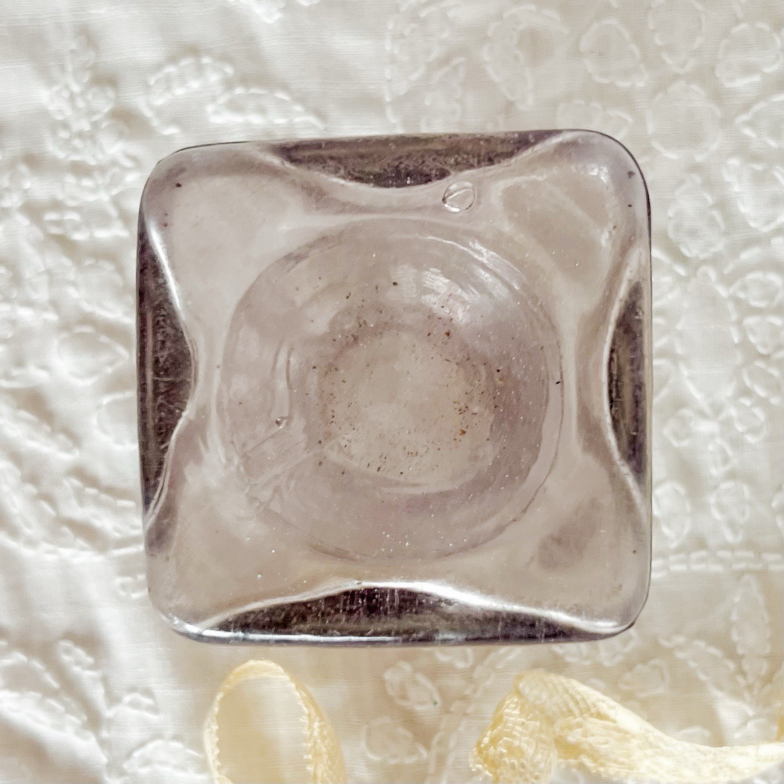 Antique Lavender Ink Bottle 1900s Glass Inkwell