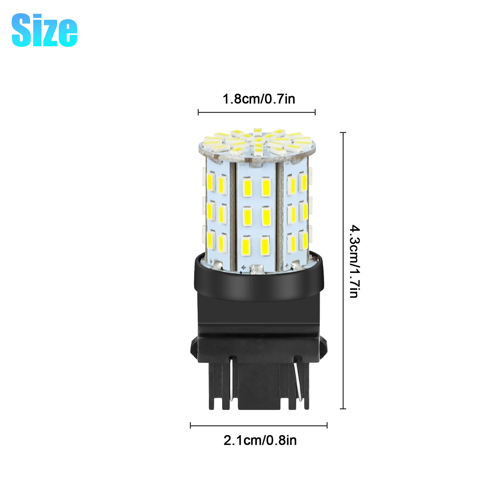 4X 3157 64SMD LED Reverse Tail Brake Stop Turn Signal DRL Light Bulb 6000K White