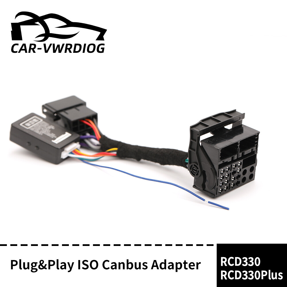 ISO Radio Stereo CANBUS Decoder Wire Harness Adapter for VW RCD 330 330 Plus -PQ
