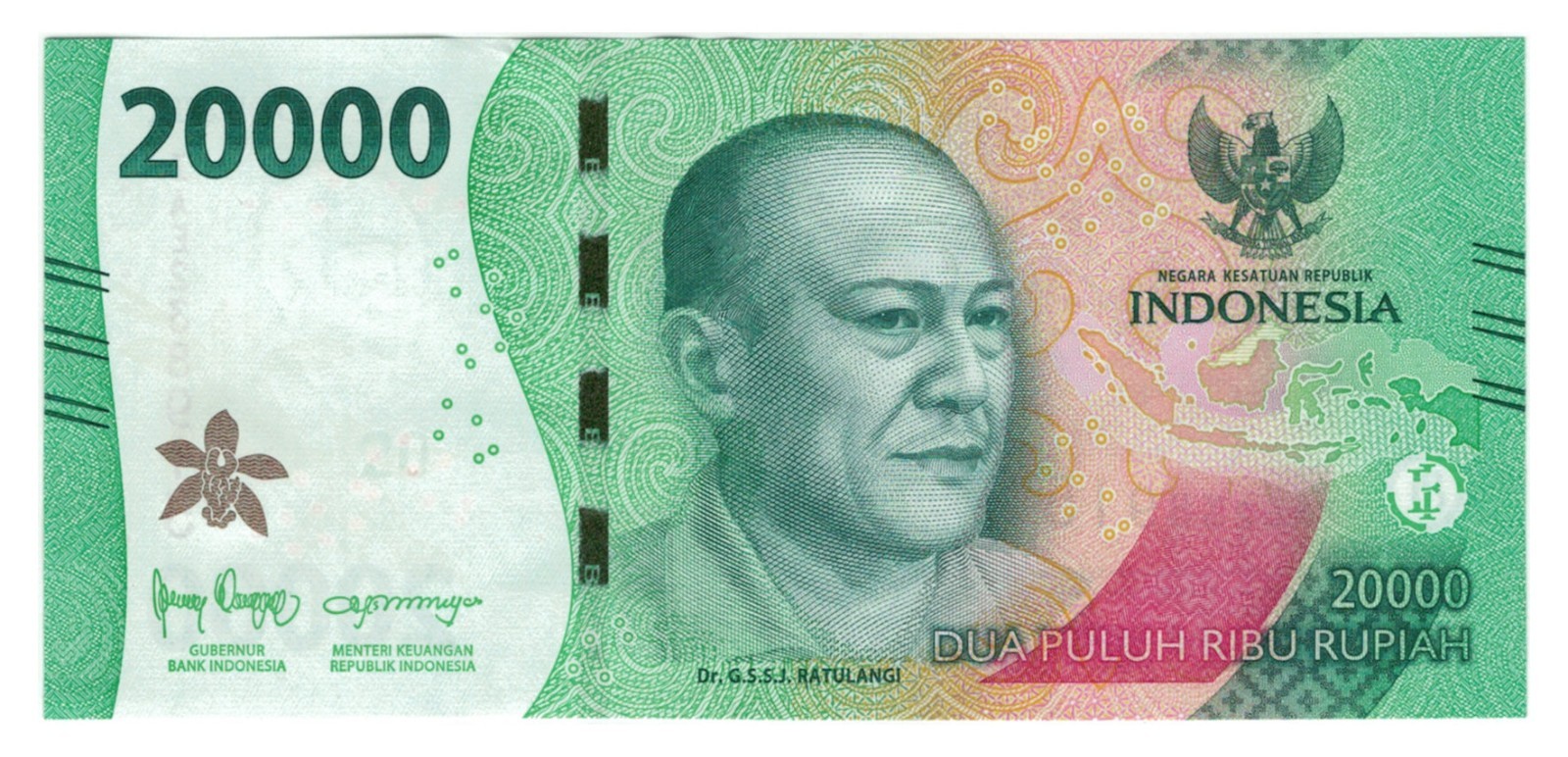 Indonesia 20000 Rupiah (2022) - Hero/Traditional Dancer/p-166a, B621a UNC