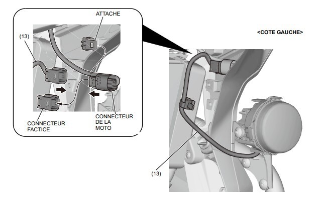 Honda X-Adv Twin Fog light adaptor connectors + SCS coding connector upto 2025