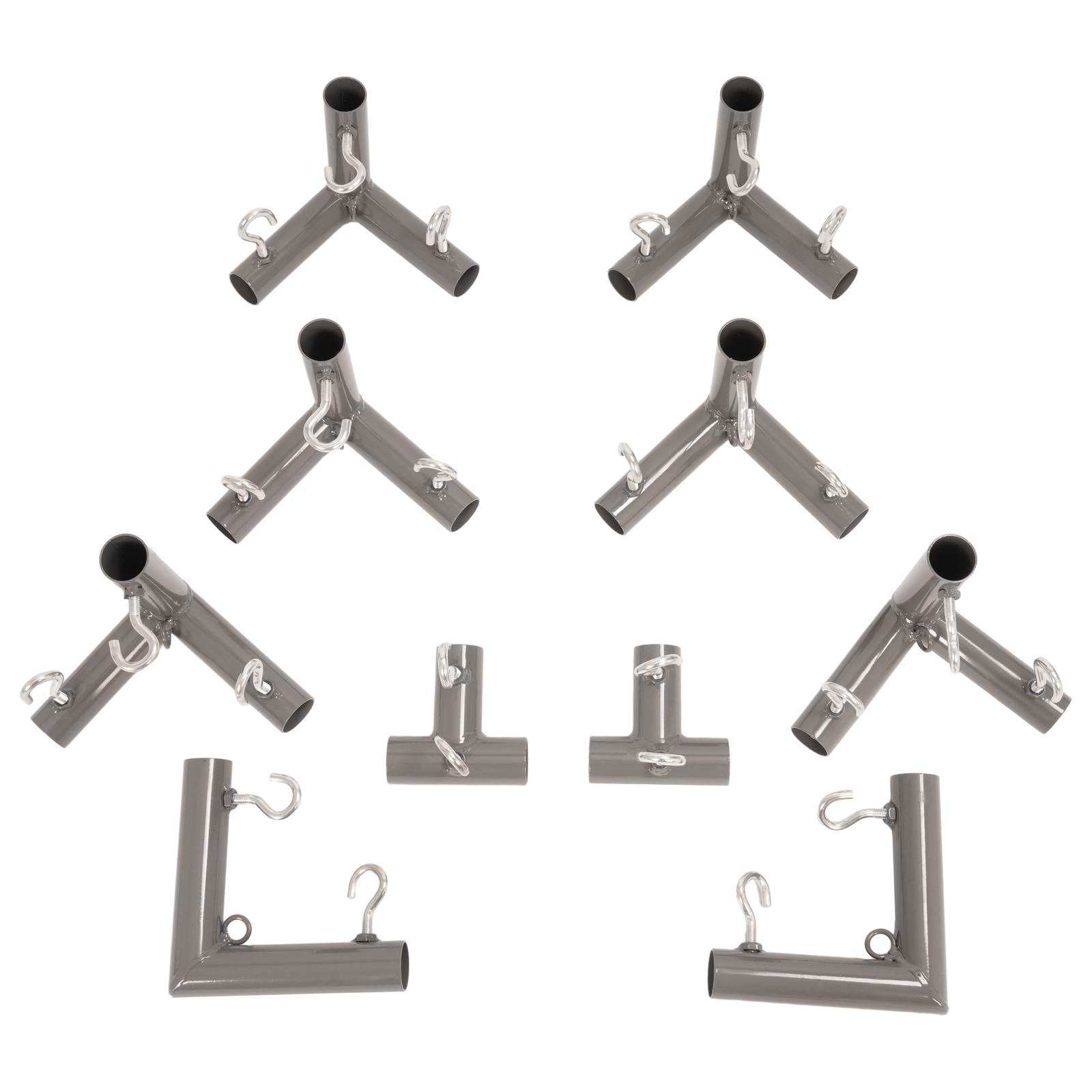 Rust Resistant 10 Pieces 1" Golf Frame Corner Kit DIY Canopy with Eye-Bolts