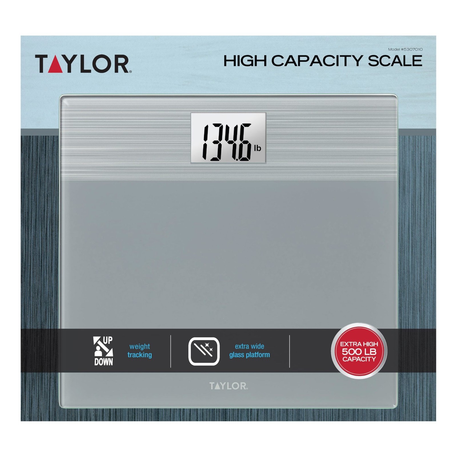 Taylor Digital Bathroom Scale – Stainless Steel Gray Platform , 500 lb Capacity