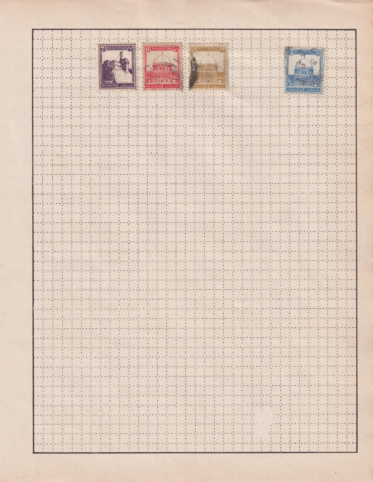 British Palestine Stamps on 3 Pages - Mixed Condition