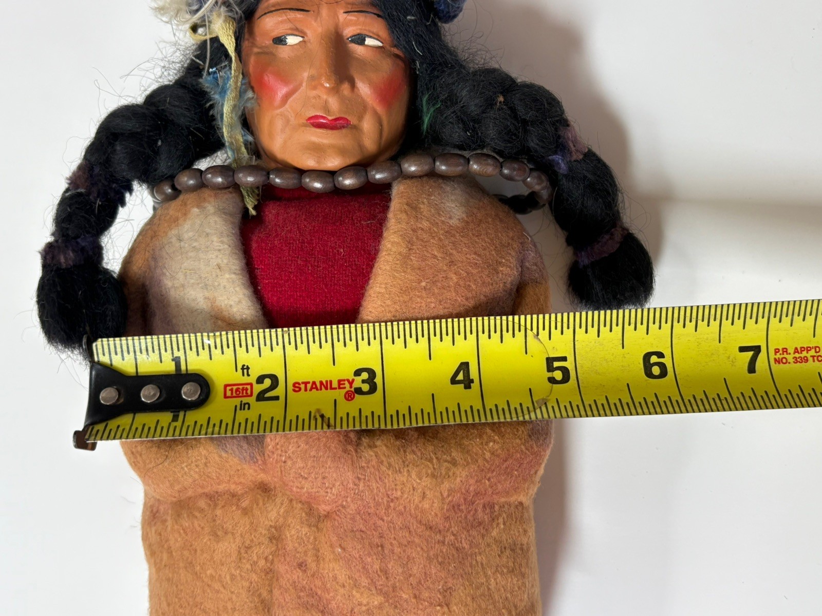 15” Indian Skookum Doll Antique Vintage Native American c 1920