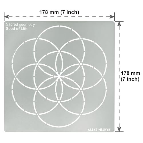 No.488 Metal Stencils, Sacred Geometry Figures, Flower of Life Version, 64