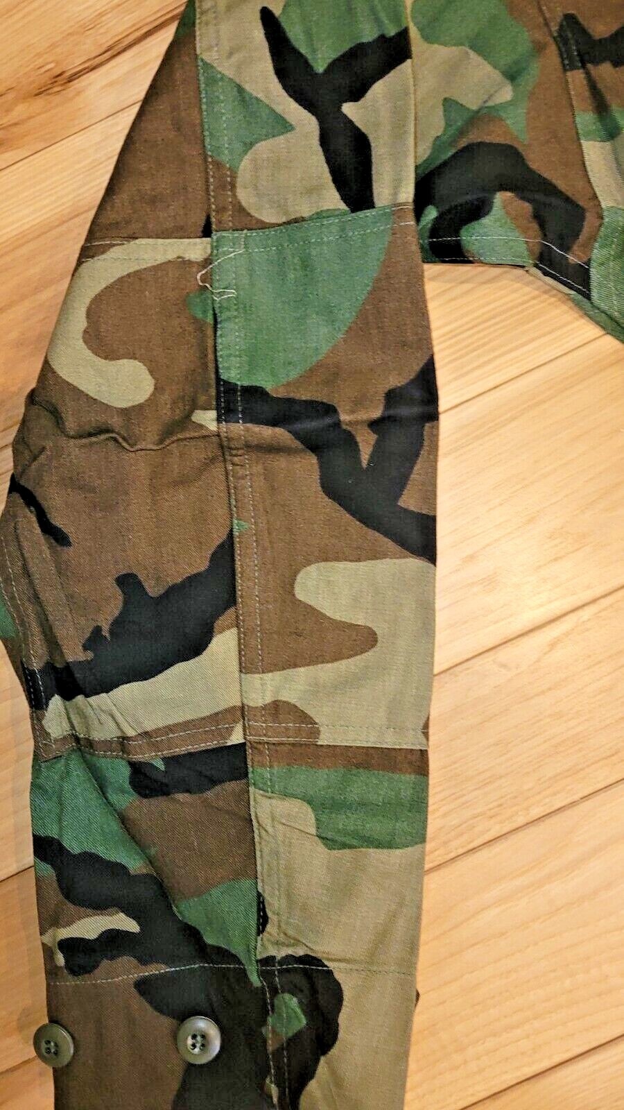 WOODLAND BDU SHIRT COMBAT COAT LARGE REGULAR NOS WITH TAG DATED 1994