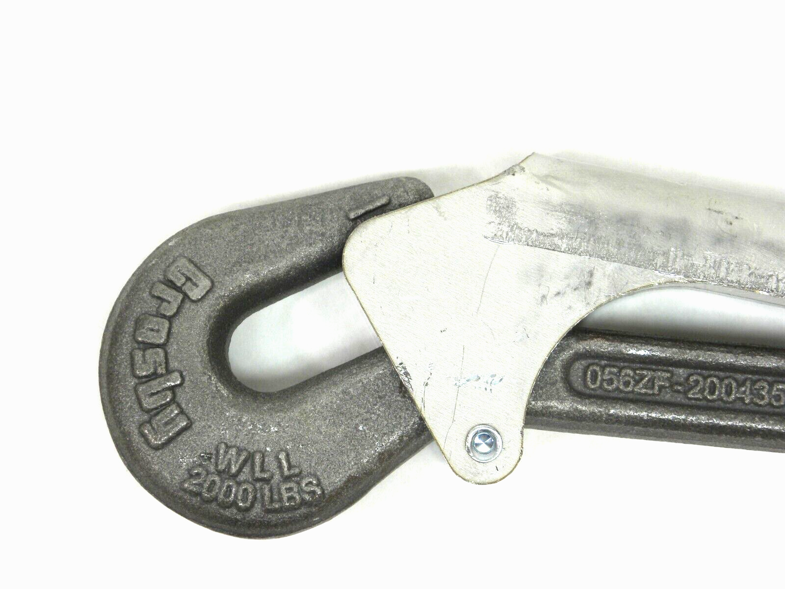 Crosby Quick connect safety hook 11.5" 2000 WLL Long handle release 1/2" hook HR