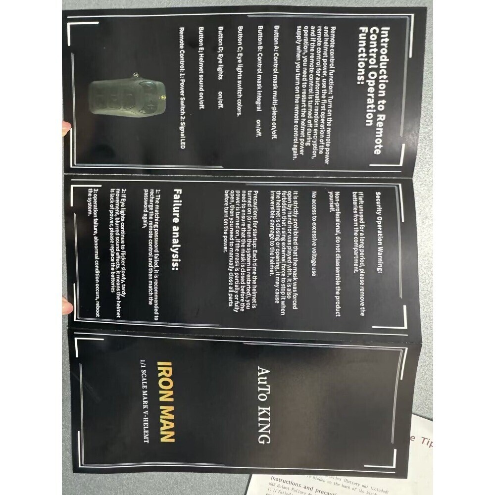 Autoking Iron Man MK5 Gold Electronic Helmet Mask with Voice Activation