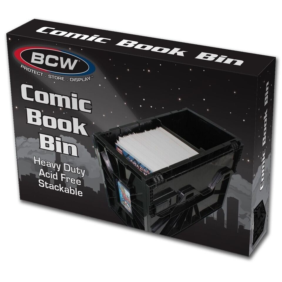 BCW Short Comic Book Bin Heavy Duty Stackable Plastic Box Holds 150 Bagged BCW