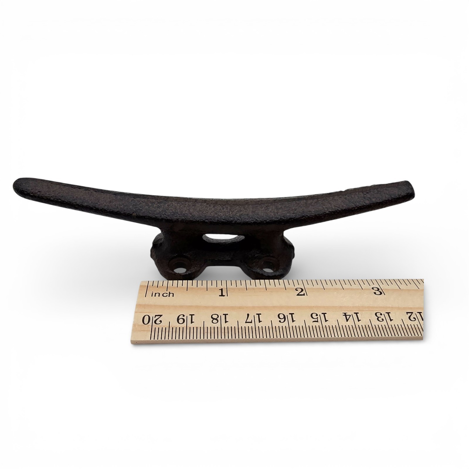 2 Cleat Boat Hooks Handles Cast Iron Ship Dock Nautical Decor Rustic Finish 5 in