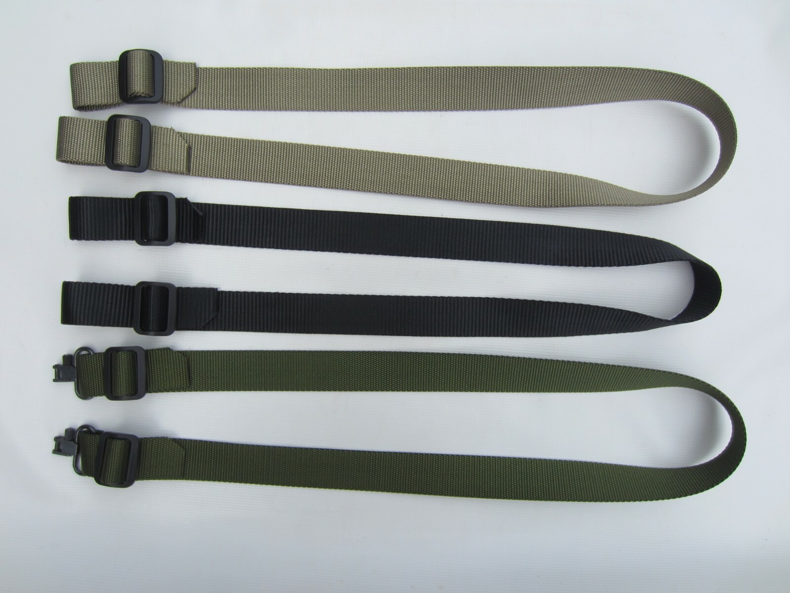 US MADE 1.25 1 1/4 in NYLON OD Green Black Tan Rifle Silent Sling Carry Strap