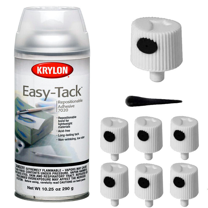 6 Spray Caps for Krylon Easy Tack Repositionable Adhesive Spray, NO CAN