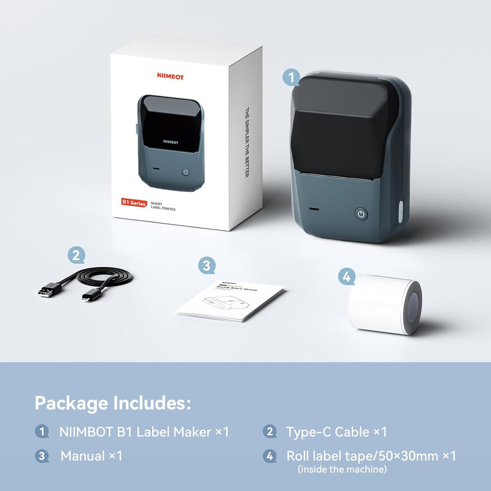 NIIMBOT B1 Label Maker Machine with Tape Portable Bluetooth Thermal Printer