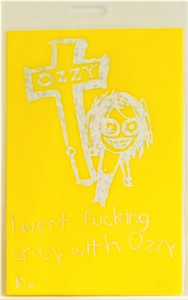 **** OZZY OSBOURNE **** - 1996 TOUR - LAMINATED BACKSTAGE PASS - REFLECTIVE FOIL